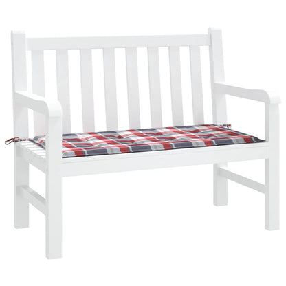 Cuscino per Panca a Quadri Rossi 120x50x3 cm Tessuto Oxford | homemem39