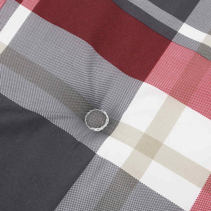 Cuscino per Panca a Quadri Rossi 120x50x3 cm Tessuto Oxford | homemem39