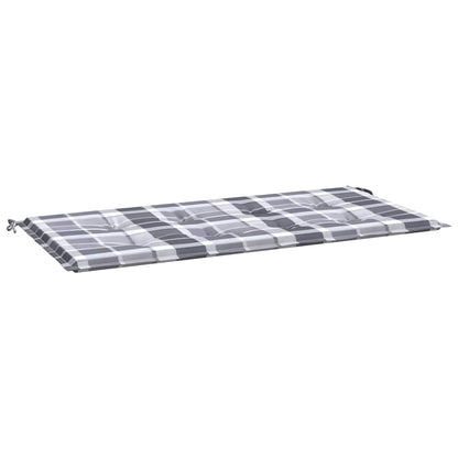 Cuscino per Panca a Quadri Grigi 120x50x4 cm Tessuto Oxford