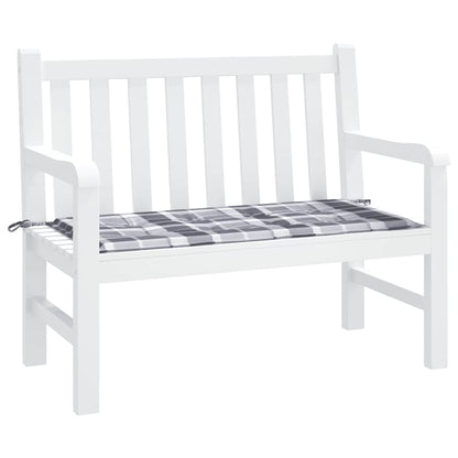 Cuscino per Panca a Quadri Grigi 120x50x4 cm Tessuto Oxford