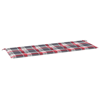 Cuscino per Panca a Quadri Rossi 150x50x4 cm Tessuto Oxford | homemem39