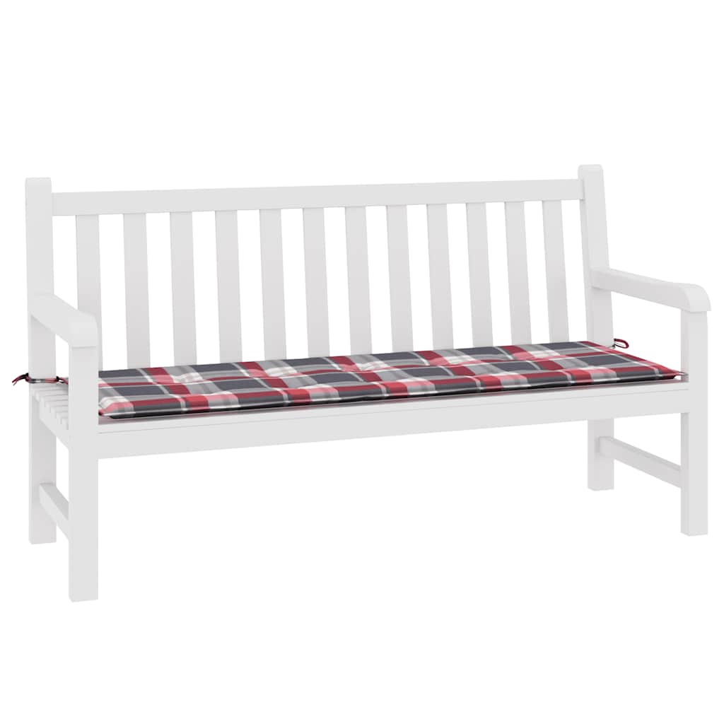 Cuscino per Panca a Quadri Rossi 150x50x4 cm Tessuto Oxford | homemem39