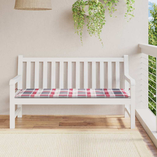 Cuscino per Panca a Quadri Rossi 150x50x4 cm Tessuto Oxford | homemem39