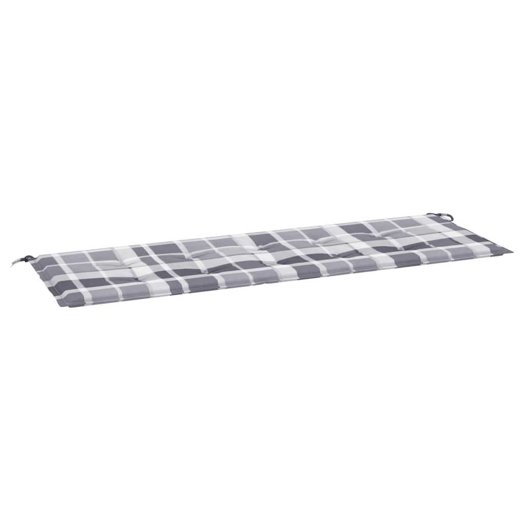 Cuscino per Panca a Quadri Grigi 150x50x4 cm Tessuto Oxford | homemem39