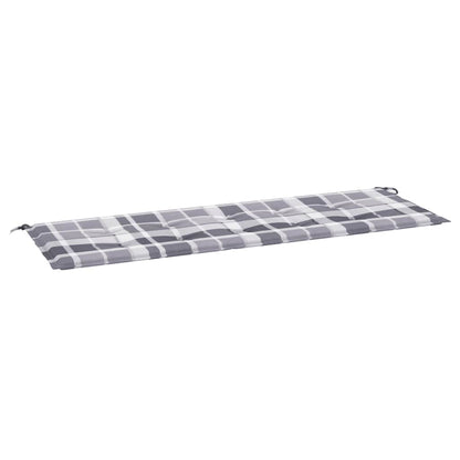 Cuscino per Panca a Quadri Grigi 150x50x4 cm Tessuto Oxford | homemem39