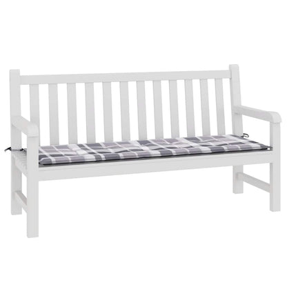 Cuscino per Panca a Quadri Grigi 150x50x4 cm Tessuto Oxford | homemem39