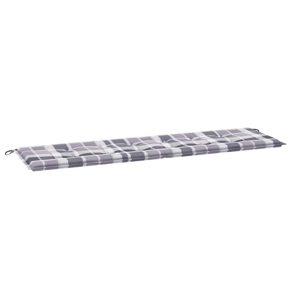 Cuscino per Panca a Quadri Grigi 180x50x4 cm Tessuto Oxford | homemem39