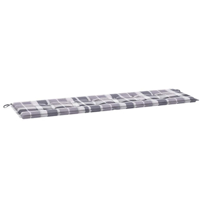 Cuscino per Panca a Quadri Grigi 180x50x4 cm Tessuto Oxford | homemem39