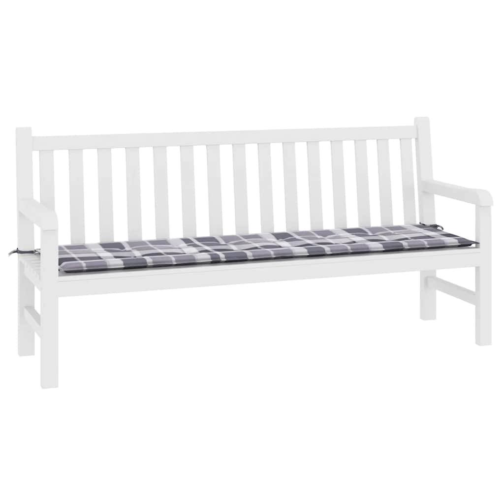 Cuscino per Panca a Quadri Grigi 180x50x4 cm Tessuto Oxford | homemem39