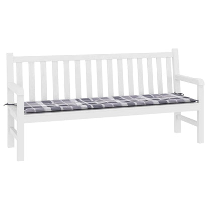 Cuscino per Panca a Quadri Grigi 180x50x4 cm Tessuto Oxford | homemem39
