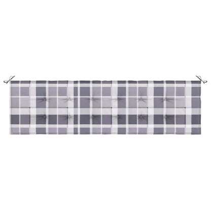 Cuscino per Panca a Quadri Grigi 180x50x3 cm Tessuto Oxford