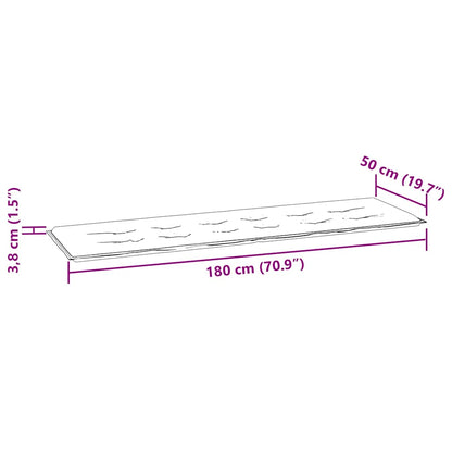 Cuscino per Panca a Quadri Grigi 180x50x4 cm Tessuto Oxford | homemem39
