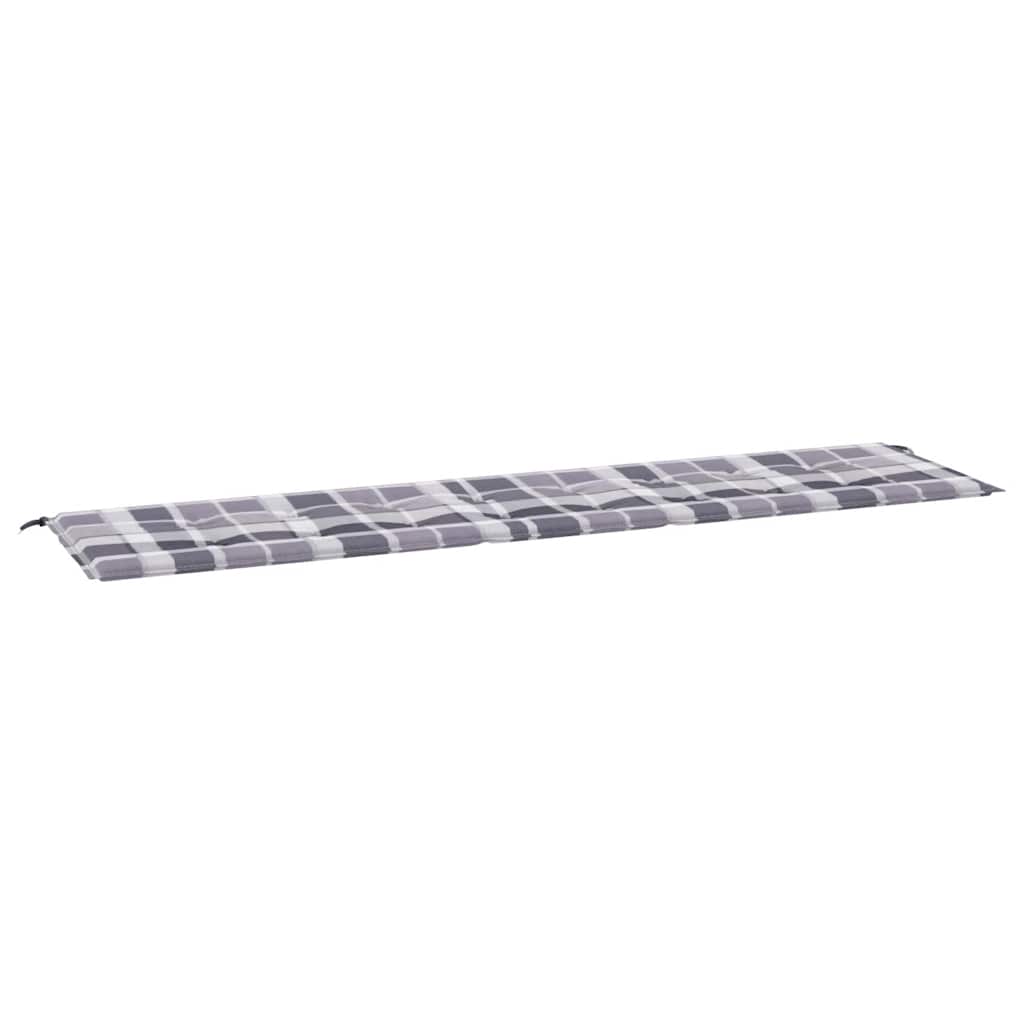 Cuscino per Panca a Quadri Grigi 200x50x4cm Tessuto Oxford | homemem39