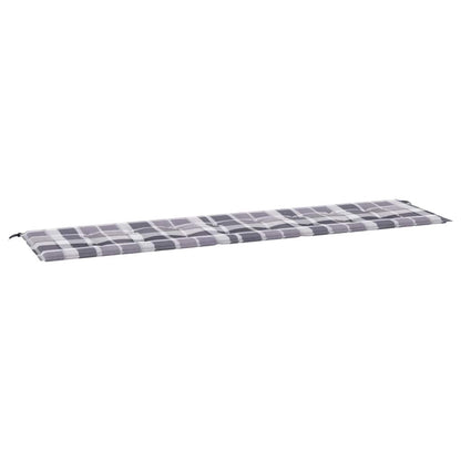 Cuscino per Panca a Quadri Grigi 200x50x4cm Tessuto Oxford | homemem39