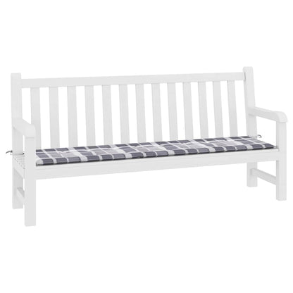 Cuscino per Panca a Quadri Grigi 200x50x4cm Tessuto Oxford | homemem39