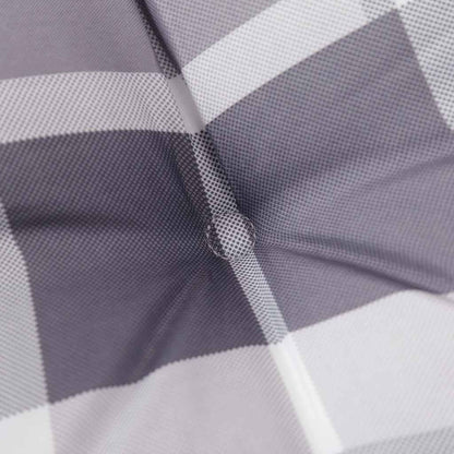 Cuscino per Panca a Quadri Grigi 200x50x4cm Tessuto Oxford | homemem39