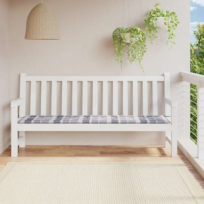 Cuscino per Panca a Quadri Grigi 200x50x4cm Tessuto Oxford | homemem39