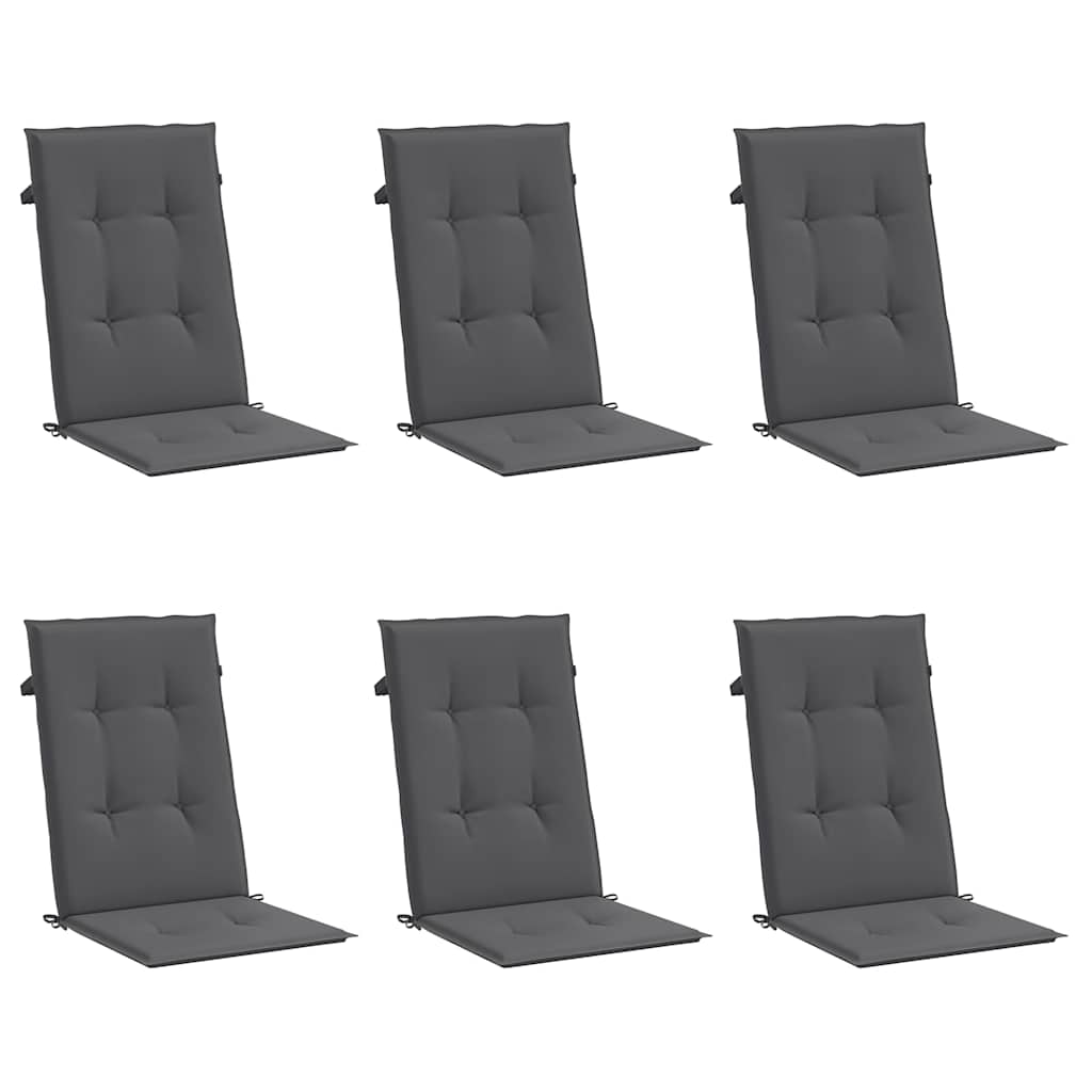 Cuscini per Sedie 6 pz 120x50x3 cm in Tessuto