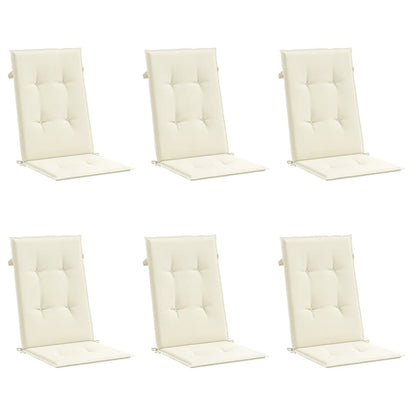 Cuscini per Sedie 6 pz Crema 120x50x3 cm in Tessuto - homemem39