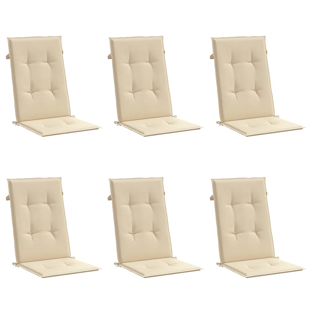 Cuscini per Sedie 6 pz 120x50x3 cm in Tessuto