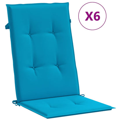 Cuscini per Sedie 6 pz 120x50x3 cm in Tessuto