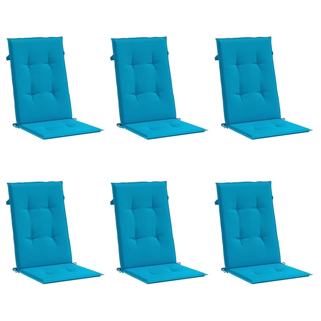 Cuscini per Sedie 6 pz 120x50x3 cm in Tessuto