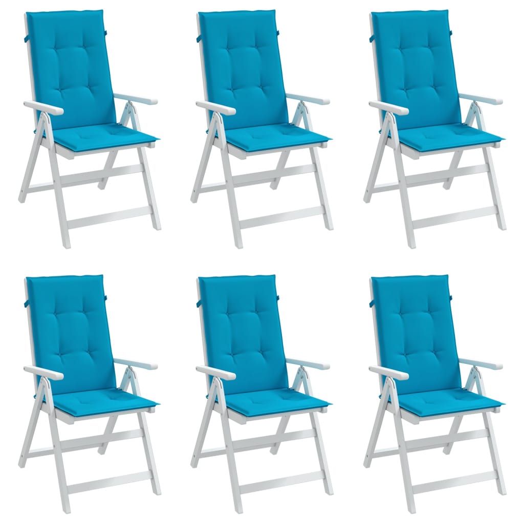 Cuscini per Sedie 6 pz Blu 120x50x3 cm in Tessuto - homemem39