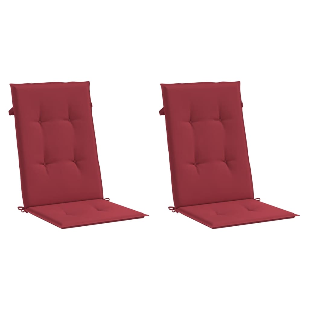 Cuscini per Sedie 2 pz Rosso Vino 120x50x3 cm in Tessuto | homemem39