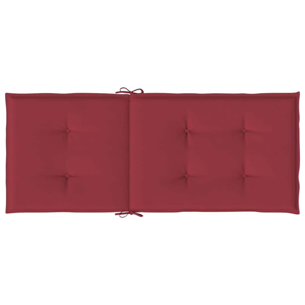 Cuscini per Sedie 2 pz Rosso Vino 120x50x3 cm in Tessuto | homemem39