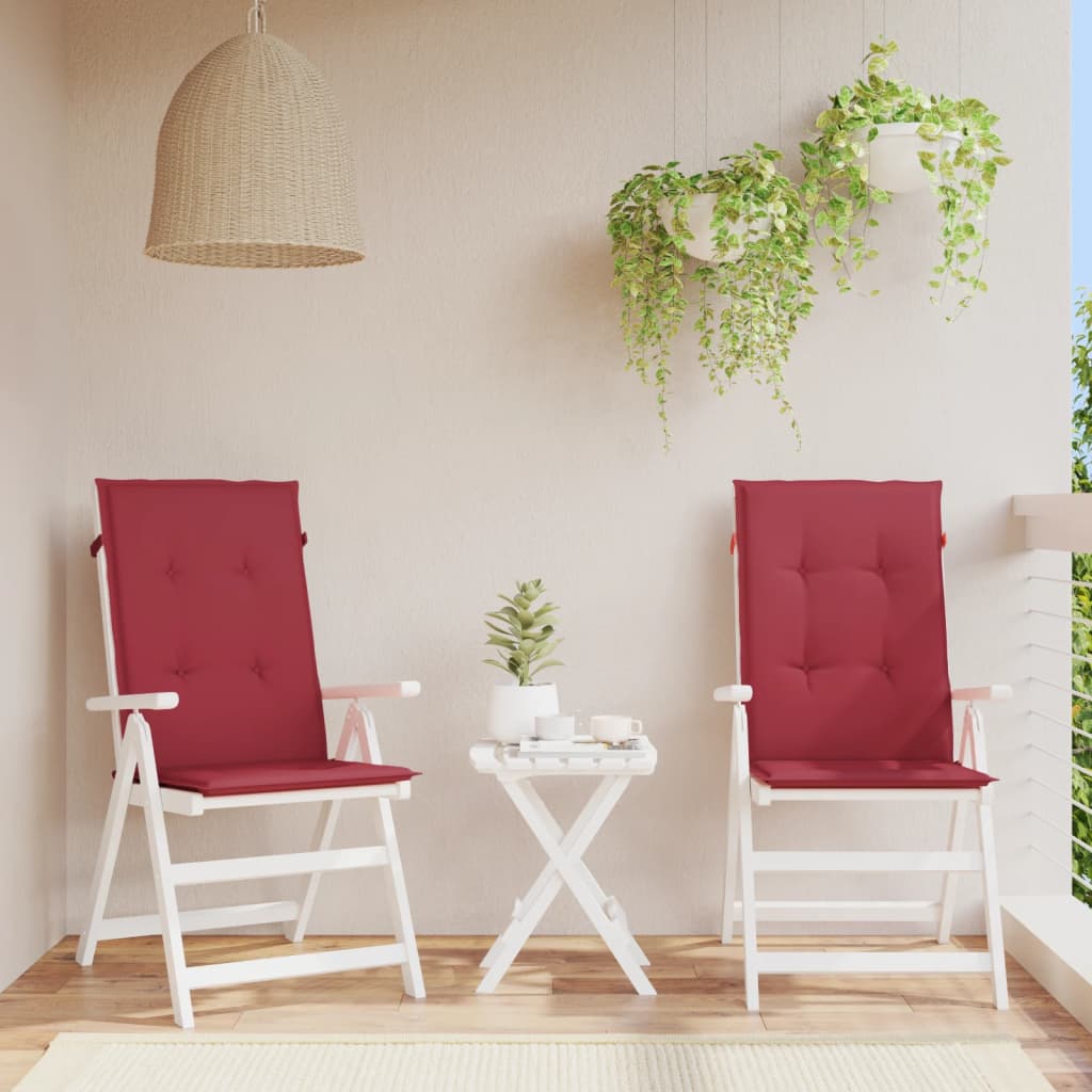 Cuscini per Sedie 2 pz Rosso Vino 120x50x3 cm in Tessuto | homemem39