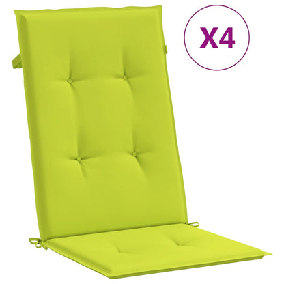 Cuscini per Sedie 4 pz Verde Brillante 120x50x3 cm in Tessuto | homemem39
