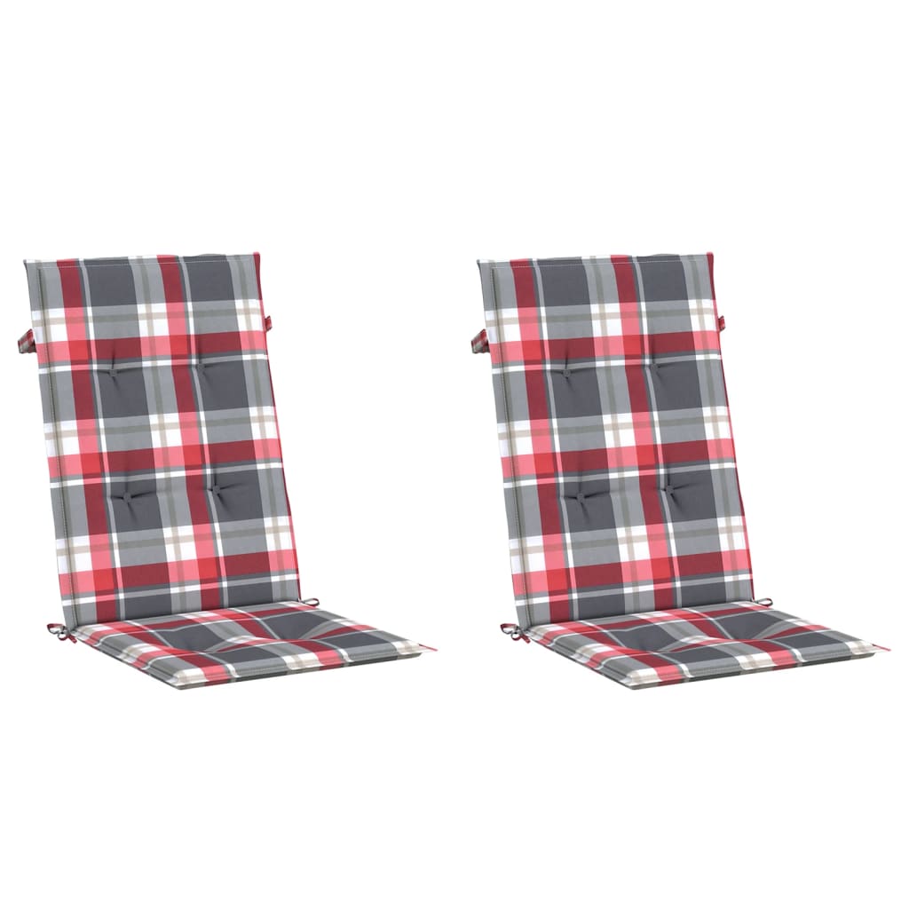 Cuscini per Sedie 2 pz Rossi a Quadri 120x50x3 cm in Tessuto | homemem39