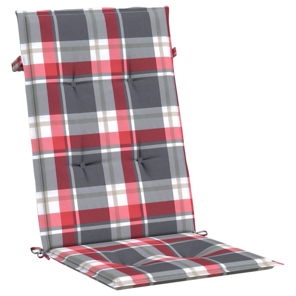 Cuscini per Sedie 2 pz Rossi a Quadri 120x50x3 cm in Tessuto | homemem39