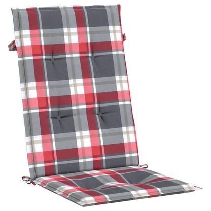 Cuscini per Sedie 2 pz Rossi a Quadri 120x50x3 cm in Tessuto | homemem39
