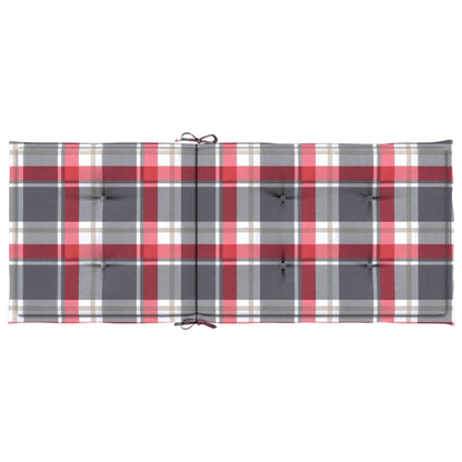 Cuscini per Sedie 4 pz Rossi a Quadri 120x50x3 cm in Tessuto | homemem39