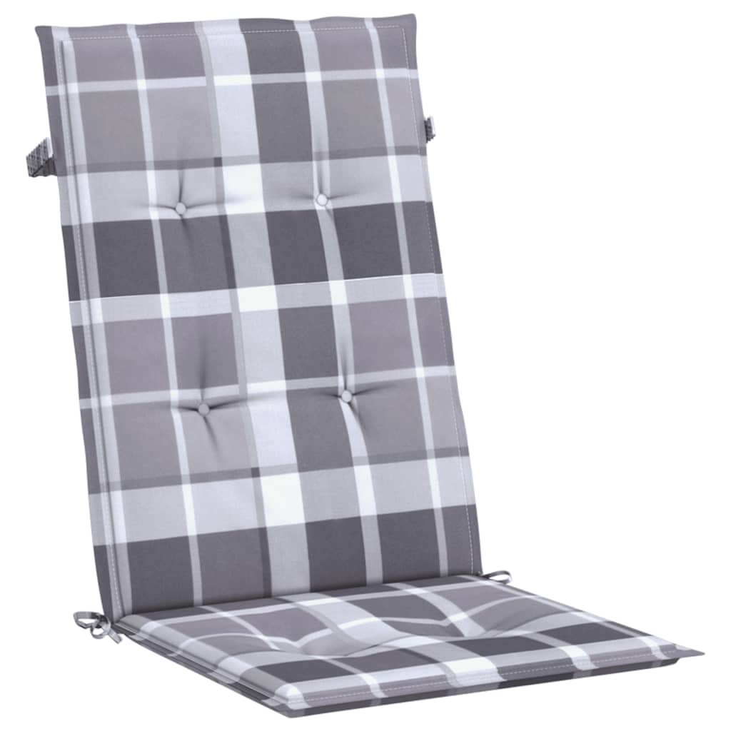 Cuscini per Sedie 4 pz Grigi a Quadri 120x50x3 cm in Tessuto | homemem39