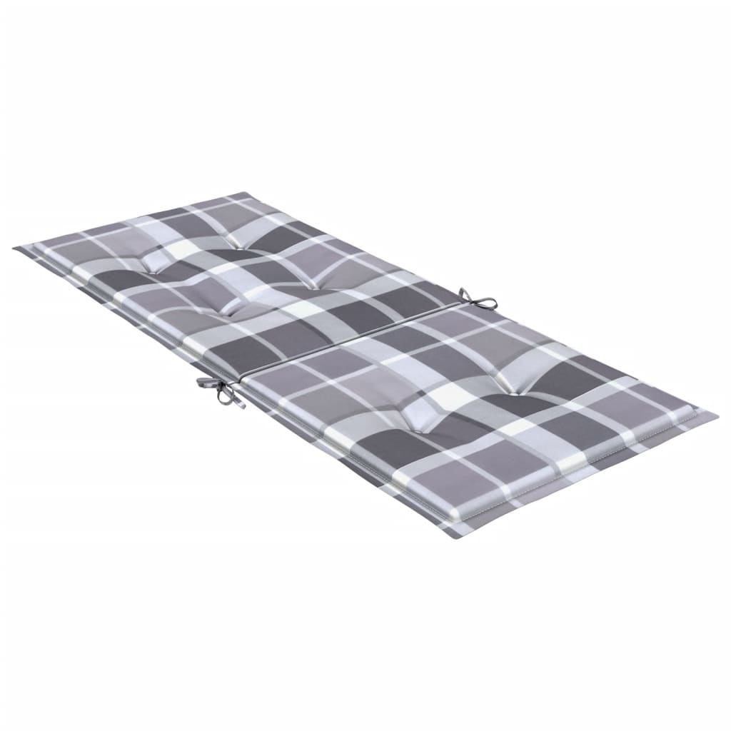 Cuscini per Sedie 4 pz Grigi a Quadri 120x50x3 cm in Tessuto | homemem39