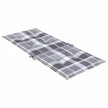 Cuscini per Sedie 4 pz Grigi a Quadri 120x50x3 cm in Tessuto | homemem39