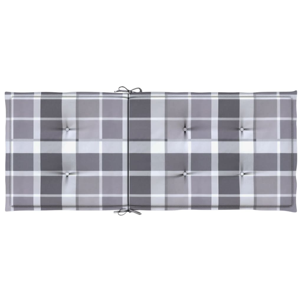 Cuscini per Sedie 4 pz Grigi a Quadri 120x50x3 cm in Tessuto | homemem39
