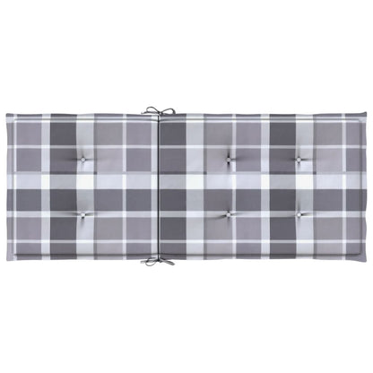 Cuscini per Sedie 4 pz Grigi a Quadri 120x50x3 cm in Tessuto | homemem39