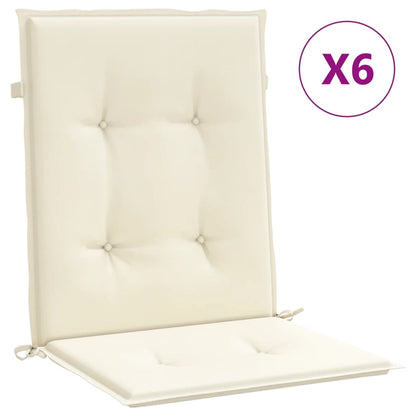 Cuscini per Sedia 6 pz Crema 100x50x3 cm in Tessuto Oxford | homemem39
