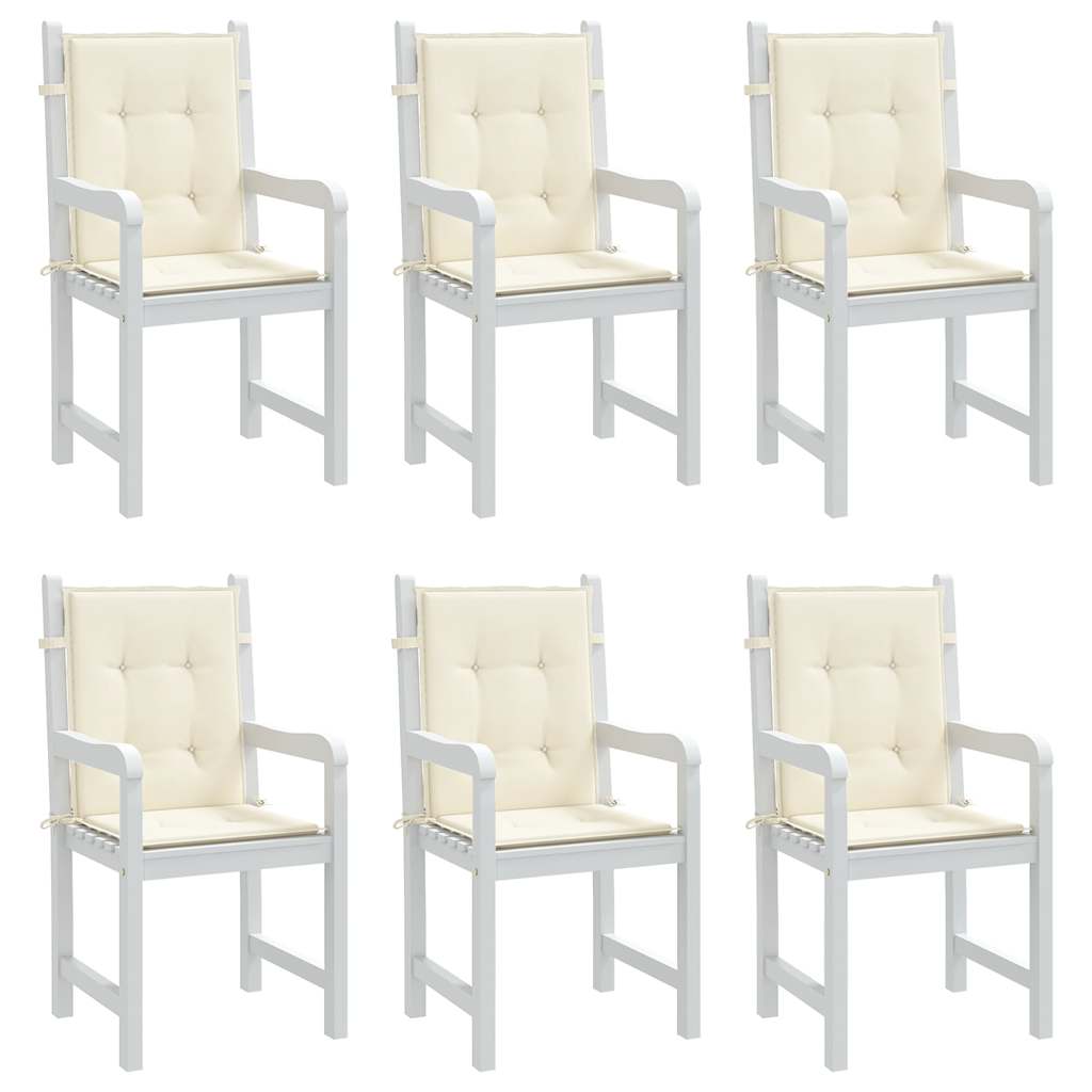Cuscini per Sedia 6 pz Crema 100x50x3 cm in Tessuto Oxford | homemem39