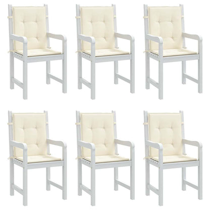 Cuscini per Sedia 6 pz Crema 100x50x3 cm in Tessuto Oxford | homemem39