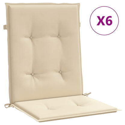 Cuscini per Sedia 6 pz Beige 100x50x3 cm in Tessuto Oxford - homemem39