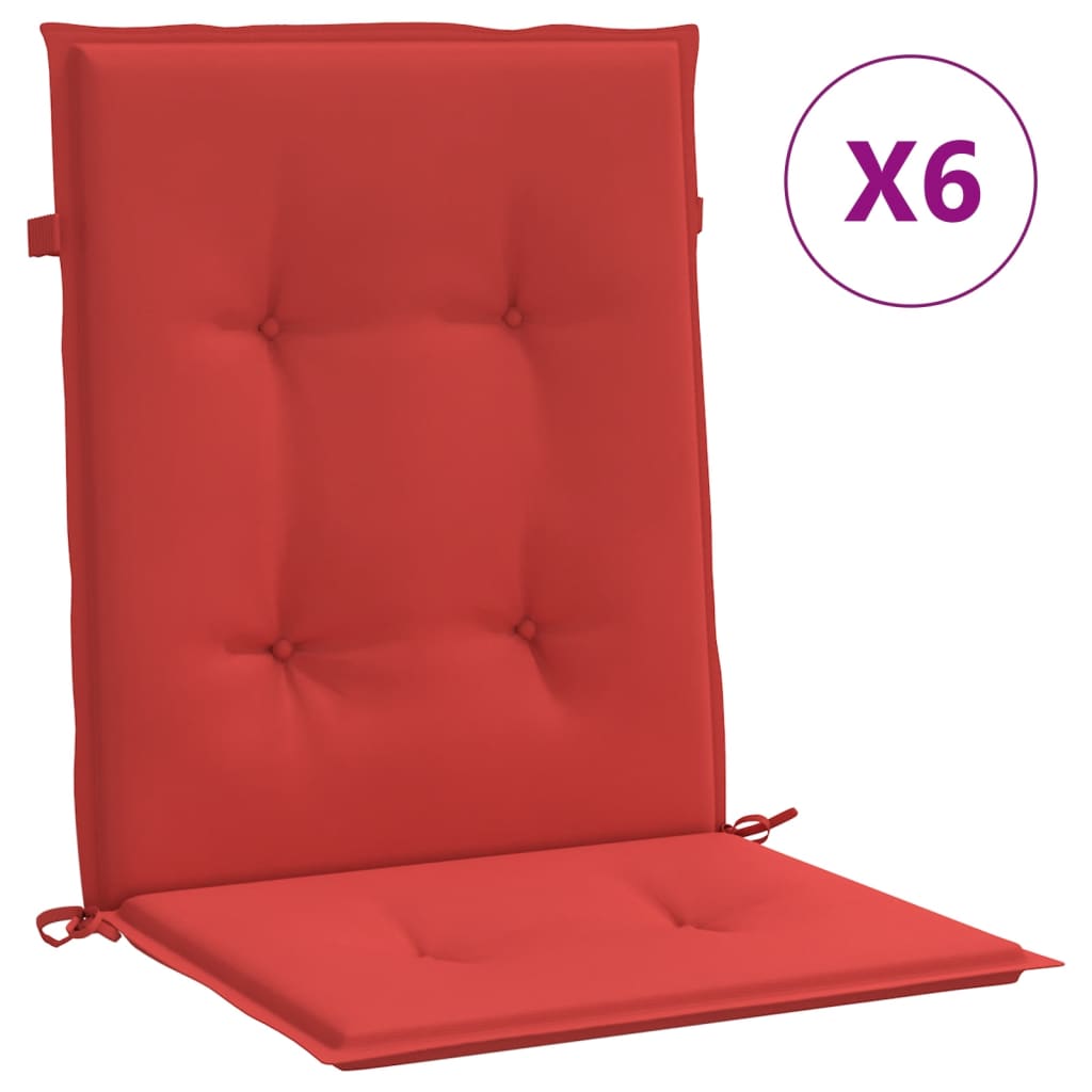 Cuscini per Sedia da Giardino 6 pz Rossi 100x50x3 cm in Tessuto | homemem39