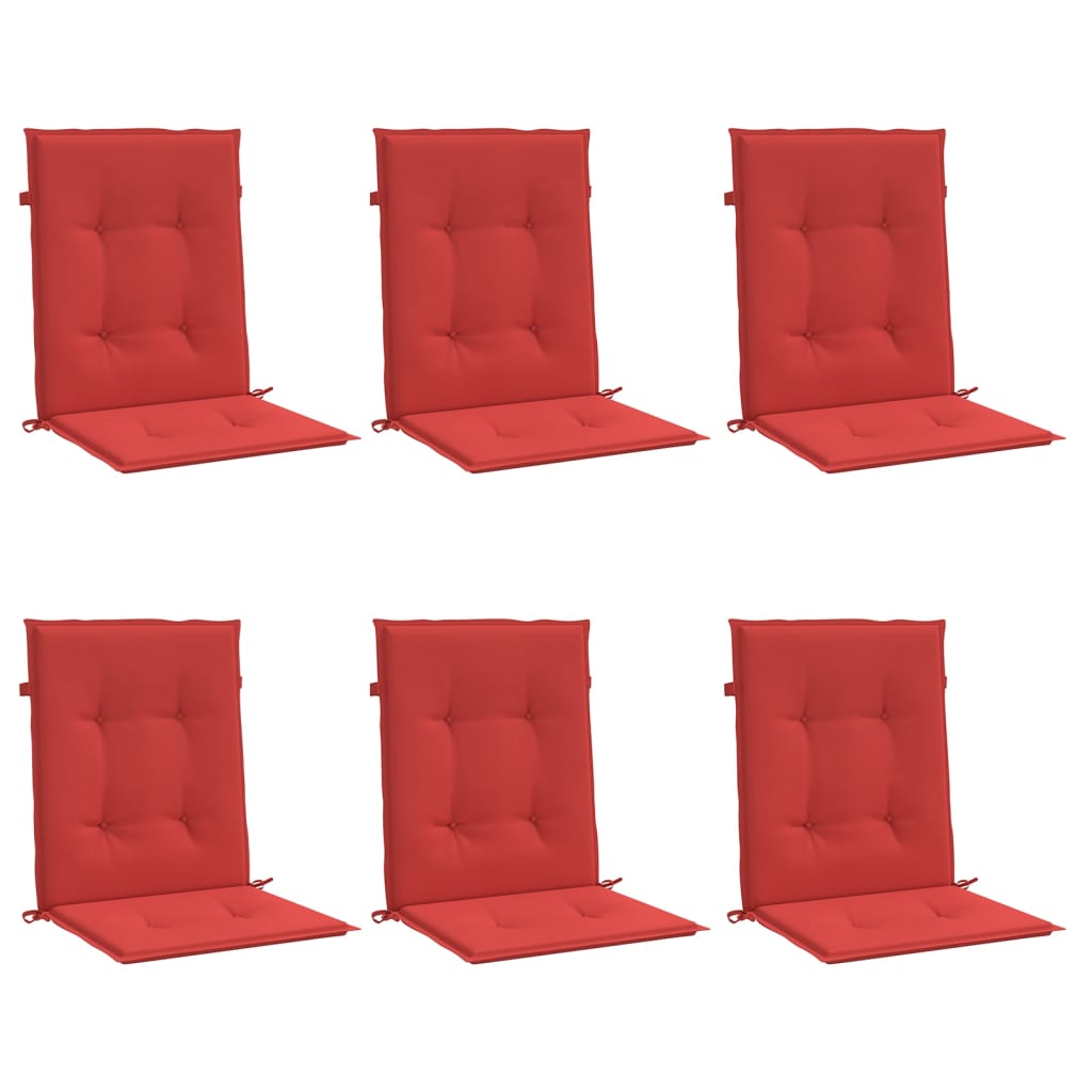 Cuscini per Sedia da Giardino 6 pz Rossi 100x50x3 cm in Tessuto | homemem39