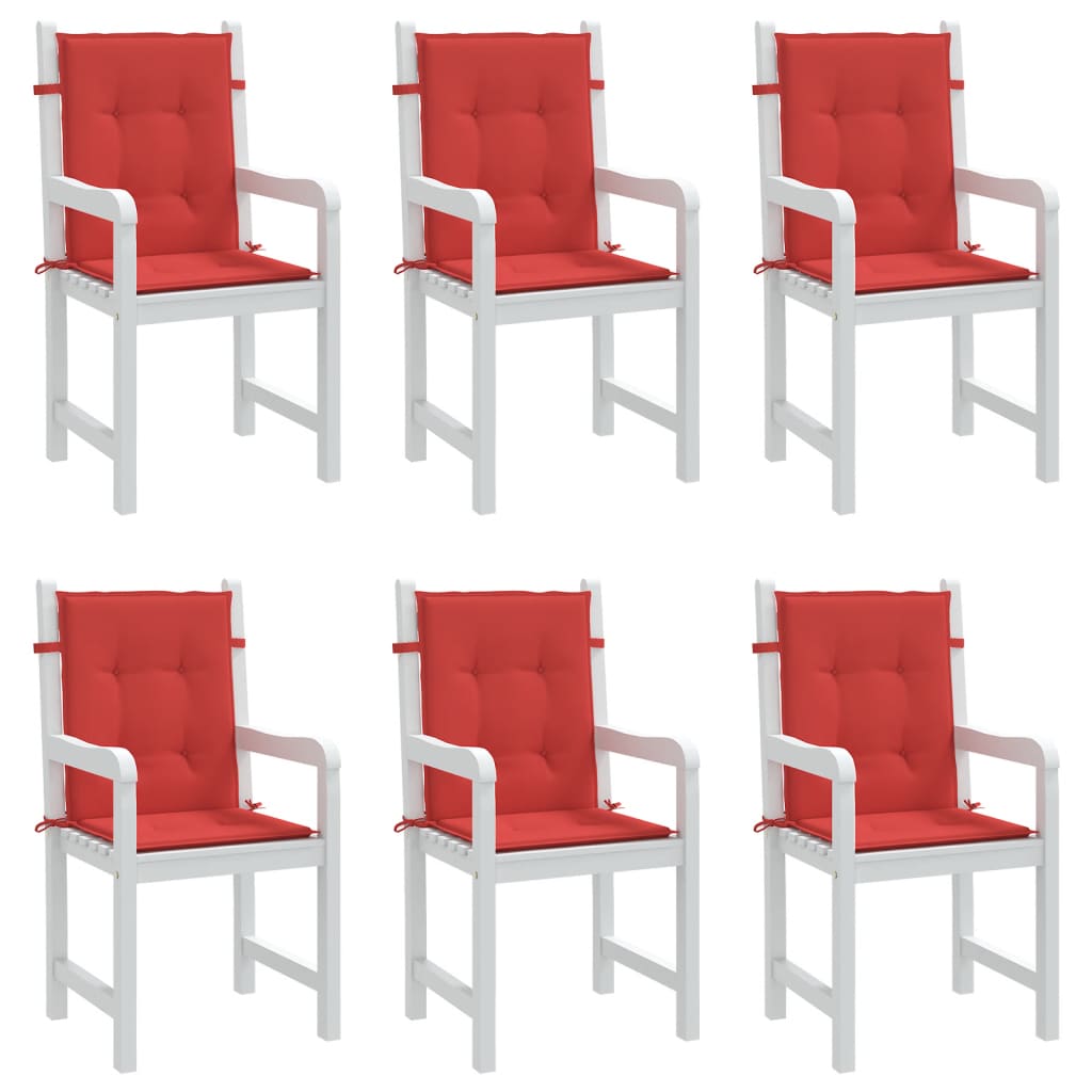 Cuscini per Sedia da Giardino 6 pz Rossi 100x50x3 cm in Tessuto | homemem39