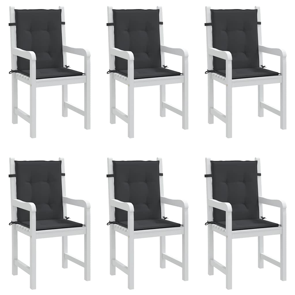 Cuscini per Sedia 6 pz Neri 100x50x3 cm in Tessuto Oxford | homemem39