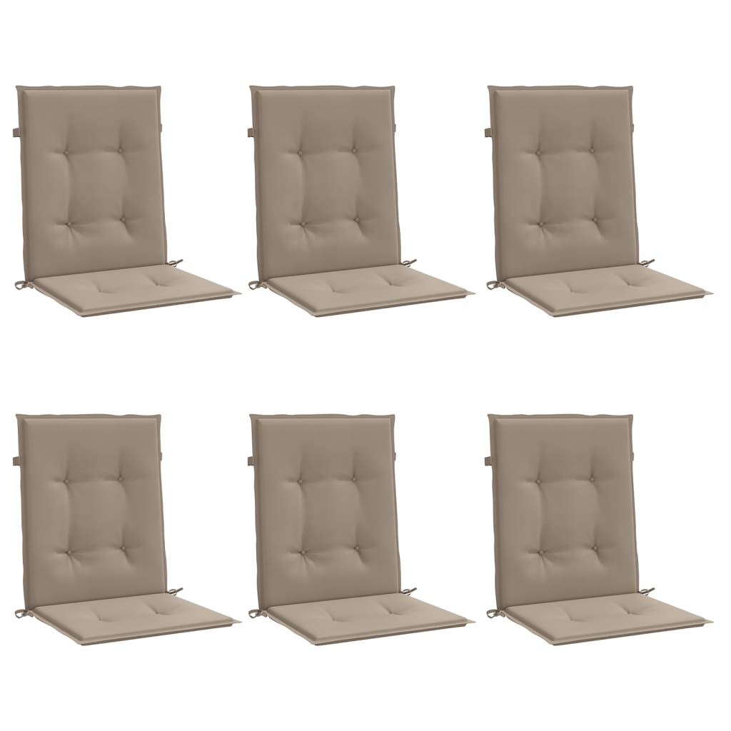 Cuscini per Sedia 6 pz Tortora 100x50x3 cm in Tessuto Oxford | homemem39