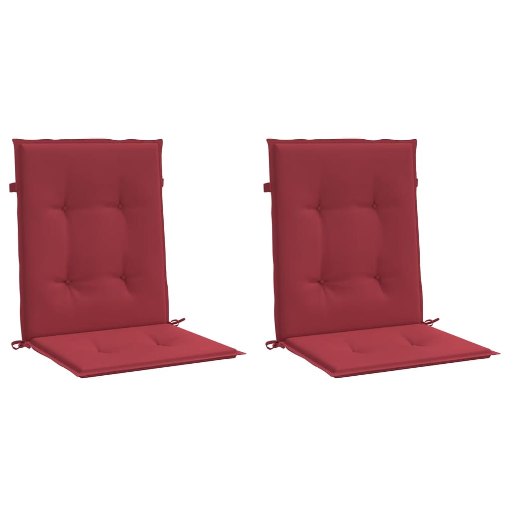 Cuscini per Sedia 2 pz Rosso Vino 100x50x7 cm in Tessuto - homemem39